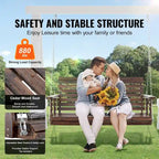 Wooden Porch Swing Heavy Duty Swing Chair Bench with Hanging Chains for Outdoors