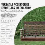 Wooden Porch Swing Heavy Duty Swing Chair Bench with Hanging Chains for Outdoors
