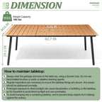 7-Piece Outdoor Rectangle Aluminum Dining Table with Stackable Chairs