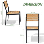 7-Piece Outdoor Rectangle Aluminum Dining Table with Stackable Chairs