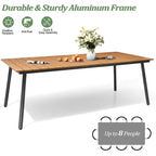 7-Piece Outdoor Rectangle Aluminum Dining Table with Stackable Chairs