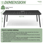 7-Piece Outdoor Rectangle Aluminum Dining Table with Stackable Chairs