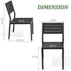 7-Piece Outdoor Rectangle Aluminum Dining Table with Stackable Chairs