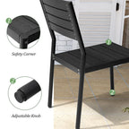 7-Piece Outdoor Rectangle Aluminum Dining Table with Stackable Chairs