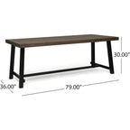 Rustic 3-Piece Outdoor Patio Picnic Dining Set with 2 Benches, Acacia Wood and Iron Frame