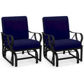 Costway 2 PCS Patio Rocking Chair with Cushion Heavy-Duty Metal Frame - 2 PCS