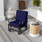 Costway 2 PCS Patio Rocking Chair with Cushion Heavy-Duty Metal Frame - 2 PCS