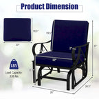 Costway 2 PCS Patio Rocking Chair with Cushion Heavy-Duty Metal Frame - 2 PCS