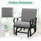 Costway 2 PCS Patio Rocking Chair with Cushion Heavy-Duty Metal Frame - 2 PCS