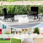 Costway 2 PCS Patio Rocking Chair with Cushion Heavy-Duty Metal Frame - 2 PCS