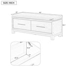 Storage Bench with Cushion - Entryway Shoe Organizer, Pine Wood, 350 LBS Capacity, Removable Cushion, Hidden Storage for Living Room Hallway