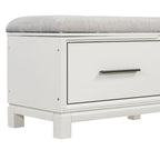 Storage Bench with Cushion - Entryway Shoe Organizer, Pine Wood, 350 LBS Capacity, Removable Cushion, Hidden Storage for Living Room Hallway