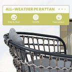 7-Piece Patio Dining Set Aluminum Outdoor Table with Umbrella Hole with Rattan Chairs