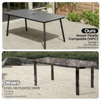 7-Piece Patio Dining Set Aluminum Outdoor Table with Umbrella Hole with Rattan Chairs