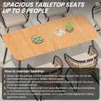 7-Piece Patio Dining Set Aluminum Outdoor Table with Umbrella Hole with Rattan Chairs