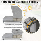 57  Outdoor Rattan Daybed with Canopy and Cushion