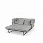57  Outdoor Rattan Daybed with Canopy and Cushion