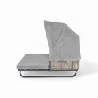 57  Outdoor Rattan Daybed with Canopy and Cushion