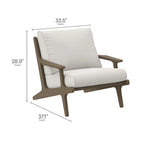 Saratoga Outdoor Patio Teak Wood Chair and Ottoman Set
