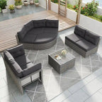 Patio Furniture Set Outdoor Furniture Daybed Rattan Sectional Furniture Set Patio Seating Group With Cushions and Center Table