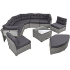 Patio Furniture Set Outdoor Furniture Daybed Rattan Sectional Furniture Set Patio Seating Group With Cushions and Center Table
