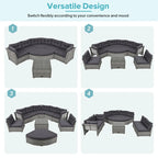 Patio Furniture Set Outdoor Furniture Daybed Rattan Sectional Furniture Set Patio Seating Group With Cushions and Center Table