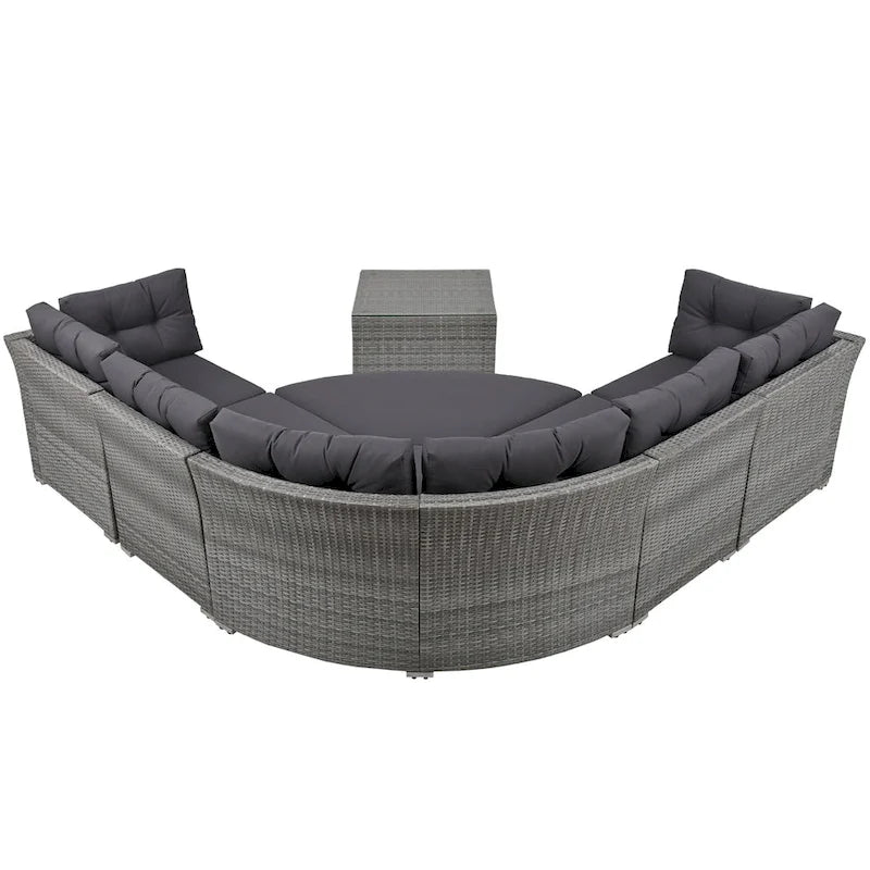Patio Furniture Set Outdoor Furniture Daybed Rattan Sectional Furniture Set Patio Seating Group With Cushions and Center Table