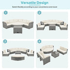 Patio Furniture Set Outdoor Furniture Daybed Rattan Sectional Furniture Set Patio Seating Group With Cushions and Center Table