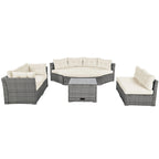 Patio Furniture Set Outdoor Furniture Daybed Rattan Sectional Furniture Set Patio Seating Group With Cushions and Center Table