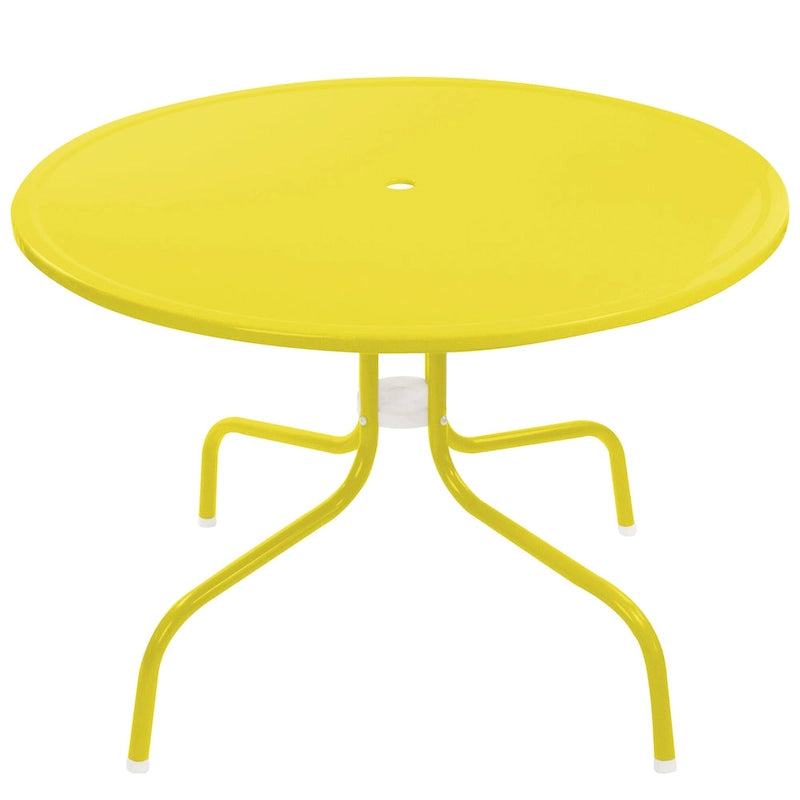 39.25-Inch Outdoor Retro Metal Tulip Table, Yellow