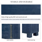Sideboard Buffet Cabinet with Adjustable Shelves & Gold Handles