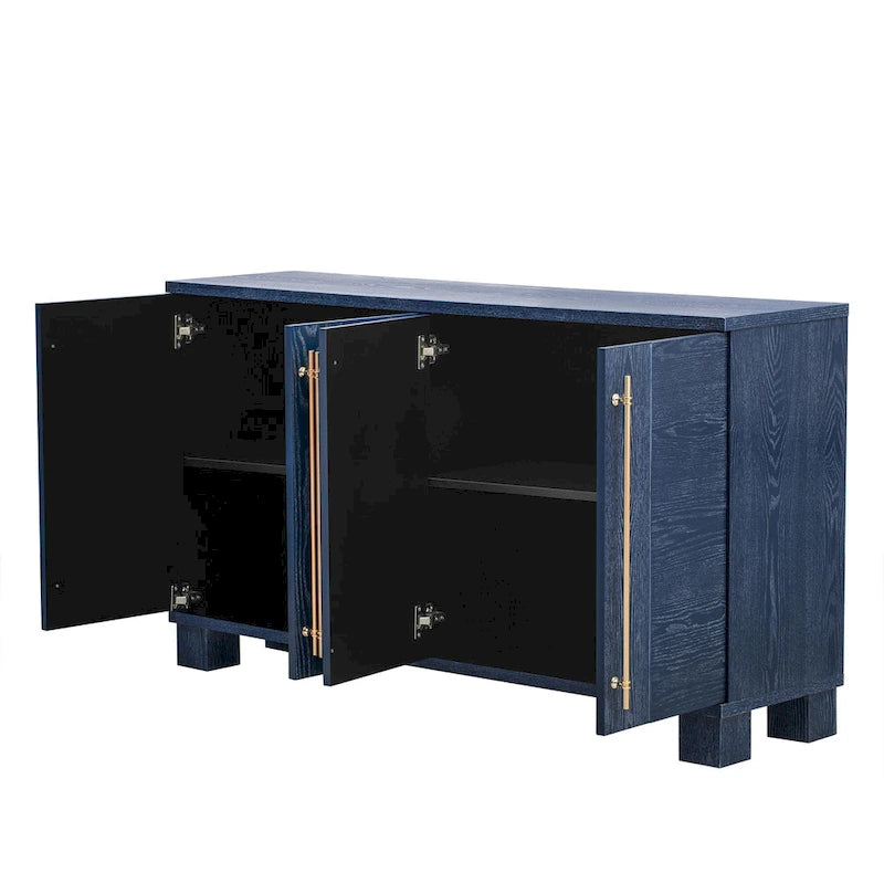 Sideboard Buffet Cabinet with Adjustable Shelves & Gold Handles