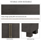 Sideboard Buffet Cabinet with Adjustable Shelves & Gold Handles
