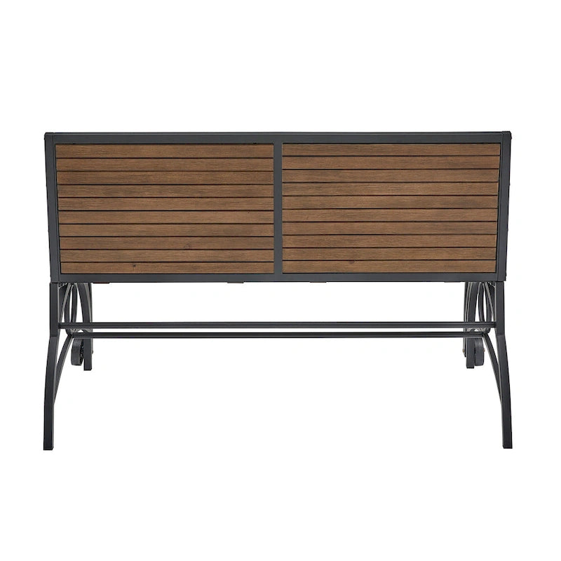 Saba Convertible Walnut Finish Black Metal Outdoor Table/Bench by iNSPIRE Q Oasis