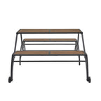 Saba Convertible Walnut Finish Black Metal Outdoor Table/Bench by iNSPIRE Q Oasis