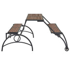 Saba Convertible Walnut Finish Black Metal Outdoor Table/Bench by iNSPIRE Q Oasis