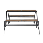 Saba Convertible Walnut Finish Black Metal Outdoor Table/Bench by iNSPIRE Q Oasis