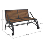 Saba Convertible Walnut Finish Black Metal Outdoor Table/Bench by iNSPIRE Q Oasis