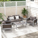 Aluminum Patio Armchair with Thick Cushions for Comfort - 31 L x 27.5 W x 24.5 H
