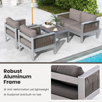 Aluminum Patio Armchair with Thick Cushions for Comfort - 31 L x 27.5 W x 24.5 H