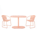 Monalisa 3 Piece Outdoor Bistro Set with 1 Oval Table, 2 Chairs, Pink