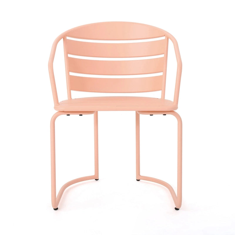 Monalisa 3 Piece Outdoor Bistro Set with 1 Oval Table, 2 Chairs, Pink