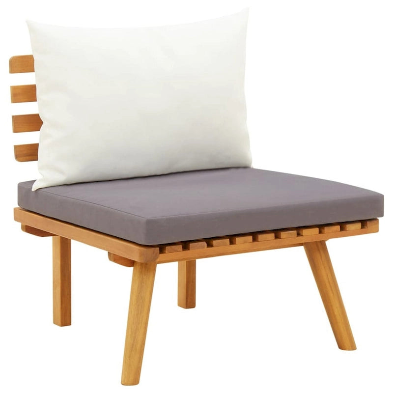 Roma 9pc Outdoor Modular Corner L Sofa w Coffee Table, Footrest, Wood