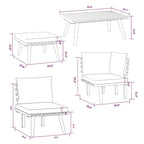 Roma 9pc Outdoor Modular Corner L Sofa w Coffee Table, Footrest, Wood