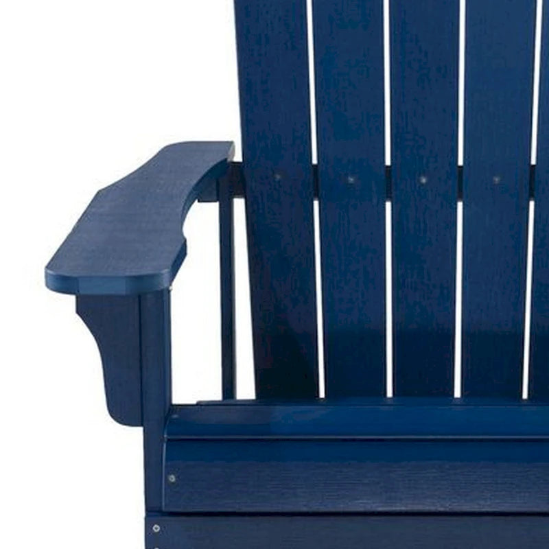 West Outdoor Patio Adirondack Chair, 30 Inch, Wood Style Blue Finish