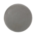 Outdoor End Table, 16 Inch Round Gray Faux Concrete w White Pattern