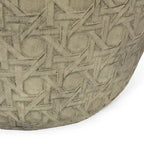 Outdoor End Table, Antique Yellow Faux Concrete, Round 18 Inch