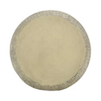 Outdoor End Table, Antique Yellow Faux Concrete, Round 18 Inch