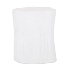 Outdoor End Table, Tree Stump Design, White Concrete Frame, 16 Inch