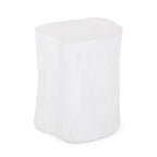 Outdoor End Table, Tree Stump Design, White Concrete Frame, 16 Inch